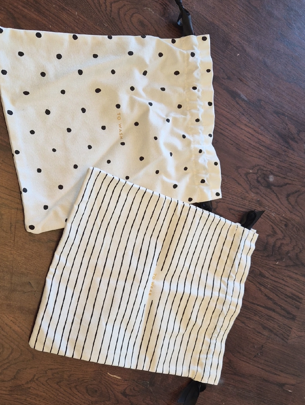 Kate Spade Drawstring Bags - Black on Cream